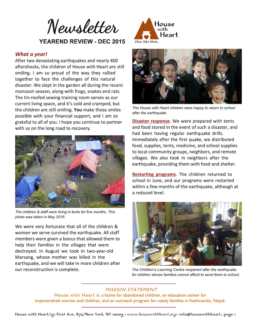 2015 December Newsletter