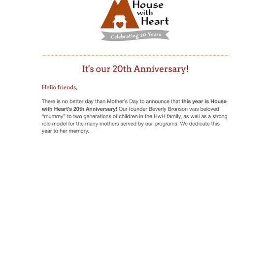 20th Anniverary May eNews 2021