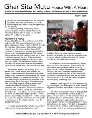 2006 August Newsletter