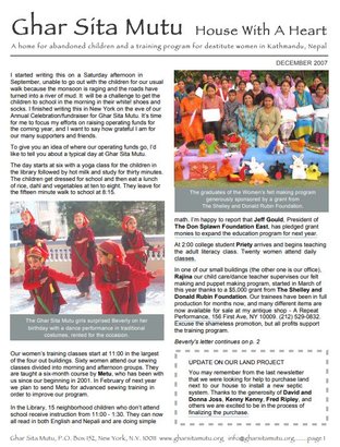 2007 December Newsletter