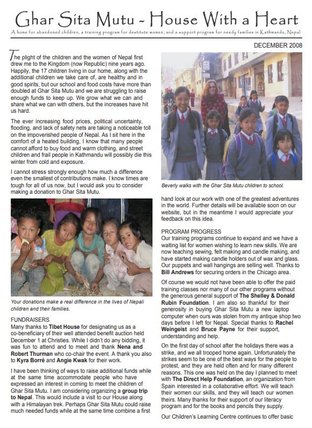 2008 December Newsletter