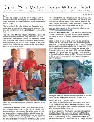 2009 July Newsletter