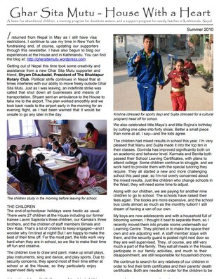 2010 Summer Newsletter