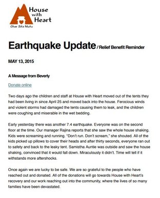 2015 May Earthquake Update